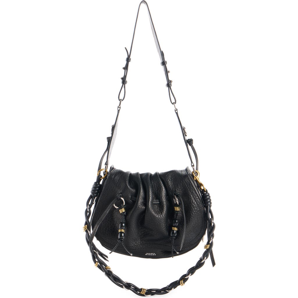 Isabel Marant Bolton Bubble Pebbled Leather Hobo Bag In Black