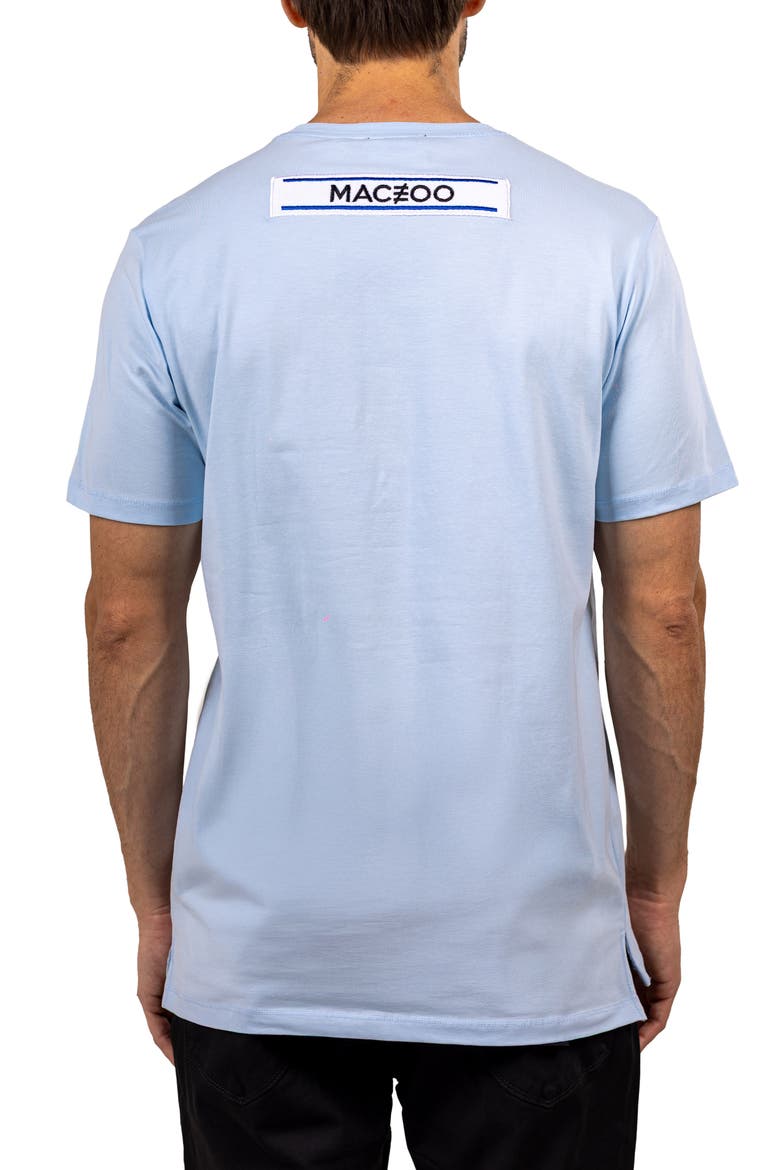Baron Lightblue Logo Patch Stretch Cotton T-Shirt, Alternate, color, BLUE