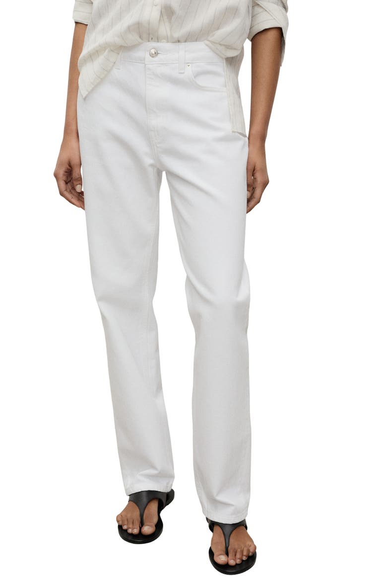 Straight Leg Jeans, Main, color, WHITE