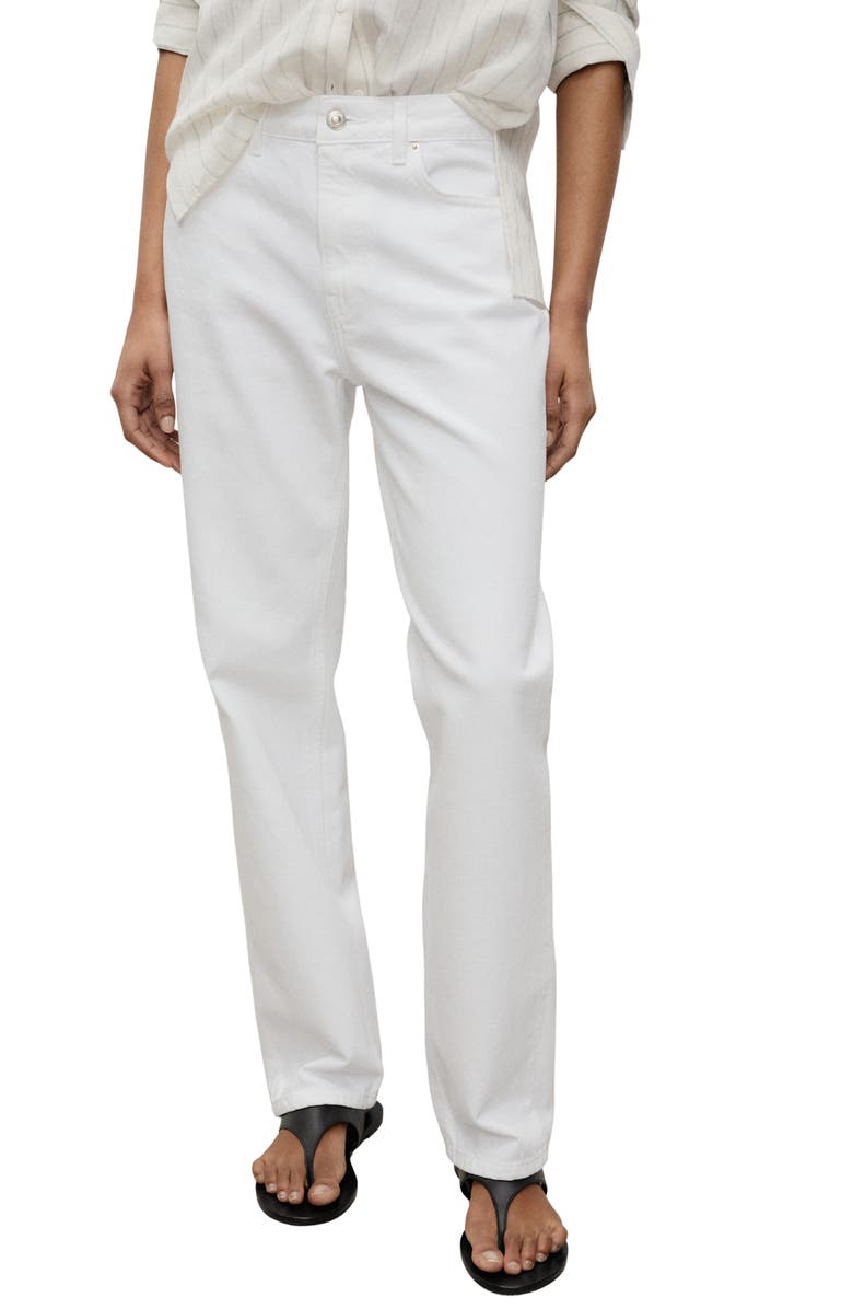 MANGO Straight Leg Jeans, Main, color, White