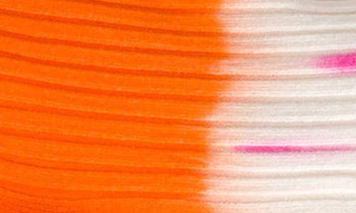 Seven7 Tie Dye Ribbed Cardigan In Persimmon Orange Combo