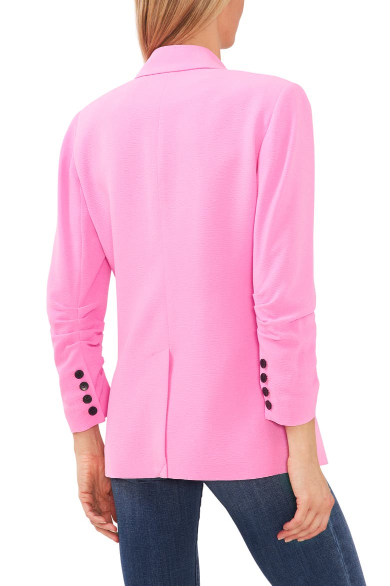 Ruched Sleeve Blazer, Alternate, color, BRIGHT PEONY