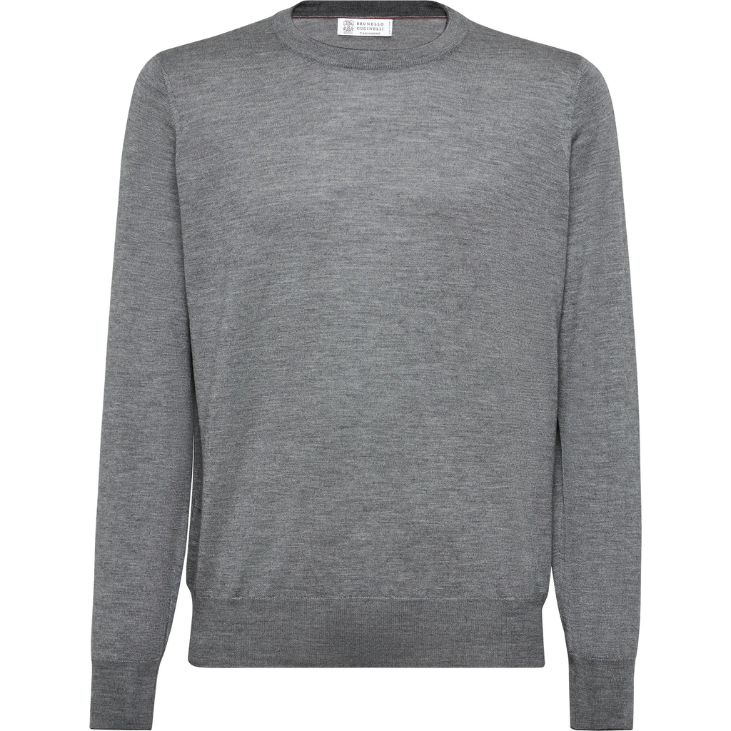 Brunello Cucinelli Cashmere And Silk Sweater In Dark Grey