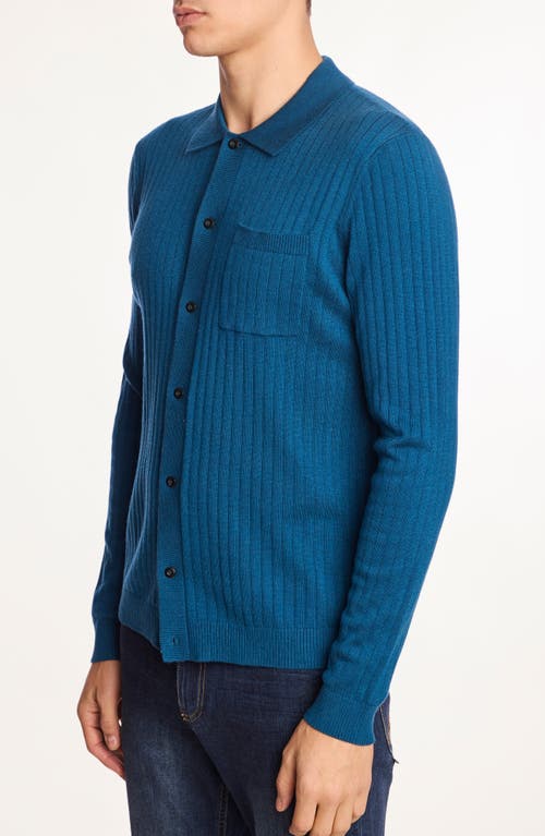 Paisley & Gray Rib Button-up Polo In Blue