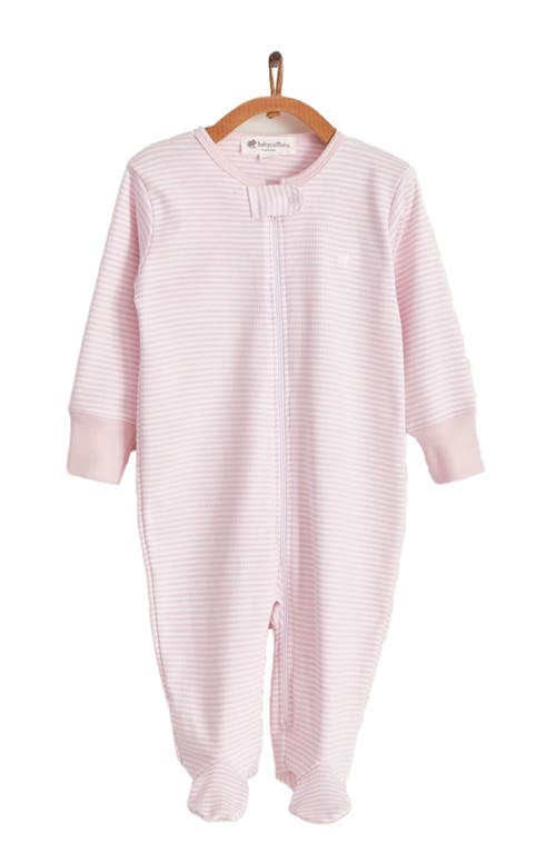 Babycottons Woods Ray Double Zip Footie In Pink