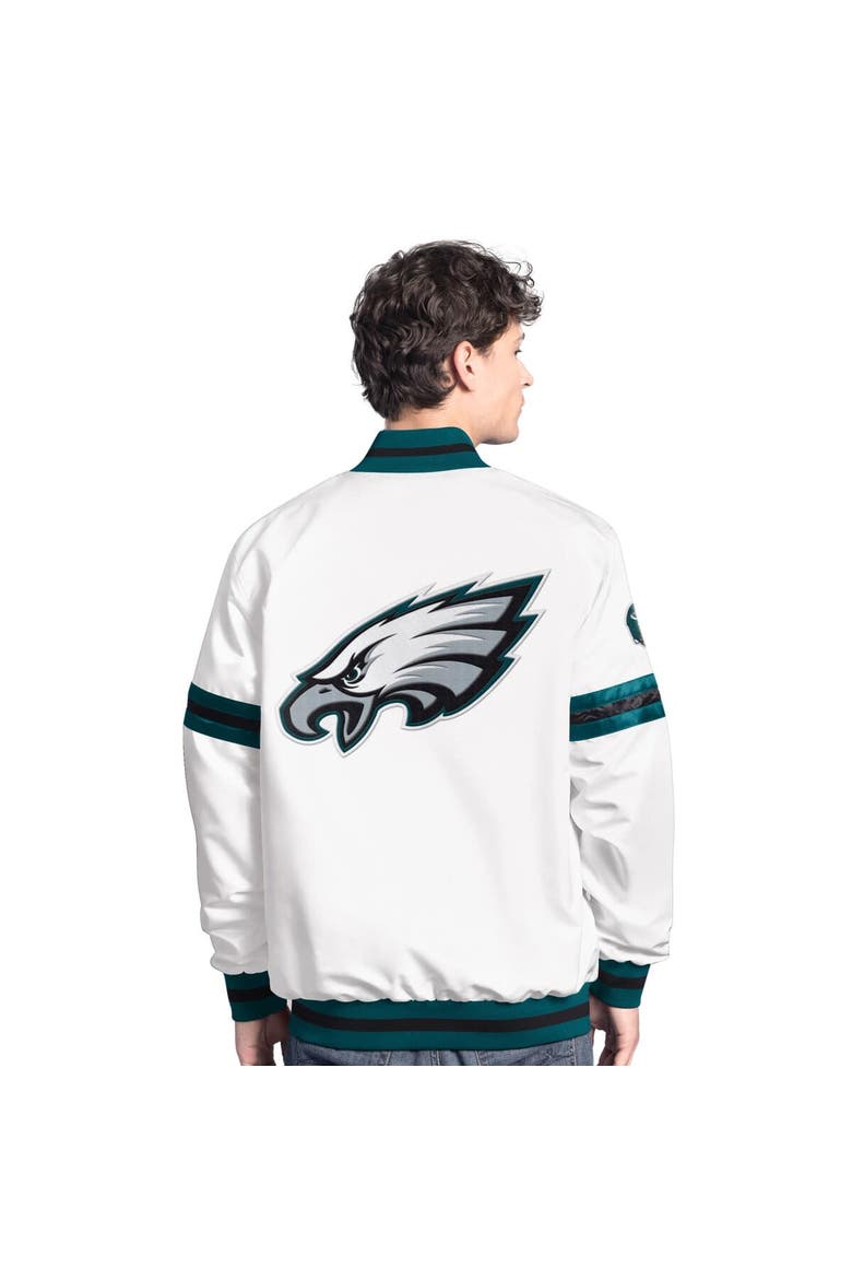 Men's Starter  White Philadelphia Eagles Scout Full-Snap Varsity Jacket, Alternate, color, White
