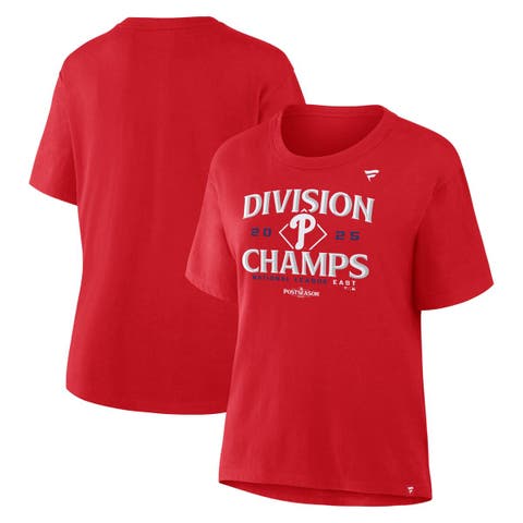 Women's Fanatics  Red Philadelphia Phillies 2025 NL East Division Champions Locker Room Plus Size T-Shirt