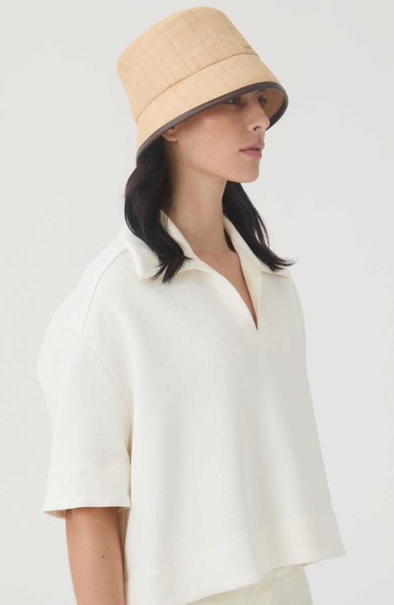 Eugenia Kim Yuki UPF 50+ Packable Raffia Bucket Hat, Alternate, color, Natural