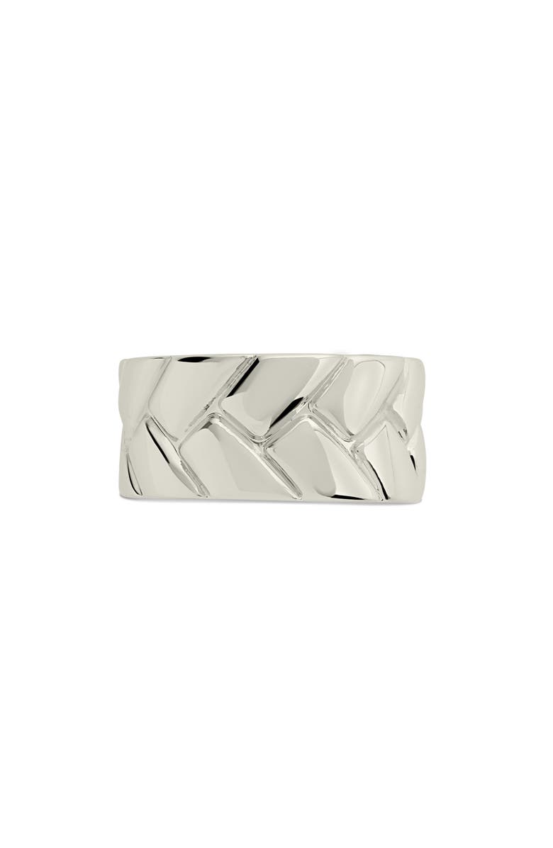 Sterling Forever Cameron Textured Band Ring, Alternate, color,