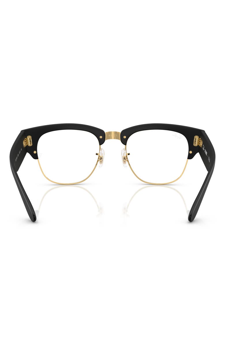 Ray-Ban Mega Clubmaster Liteforce 50mm Square Optical Glasses, Alternate, color, Black Gold