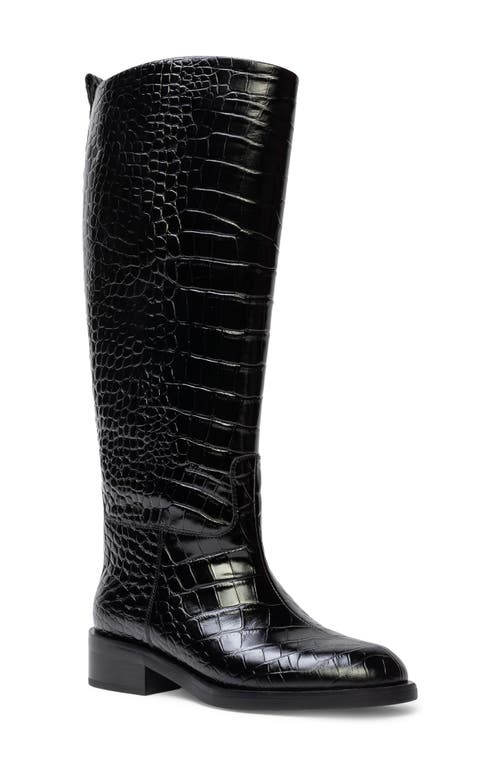 BLACK SUEDE STUDIO Pace Tall Boot in Black Croco Leather 