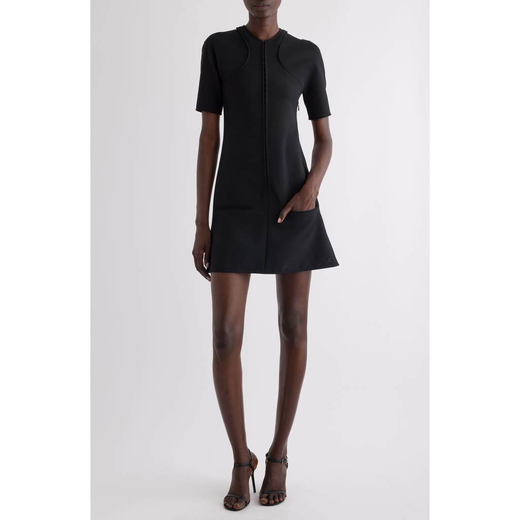 Courrèges Technical Jersey Scuba Knit Minidress In Black