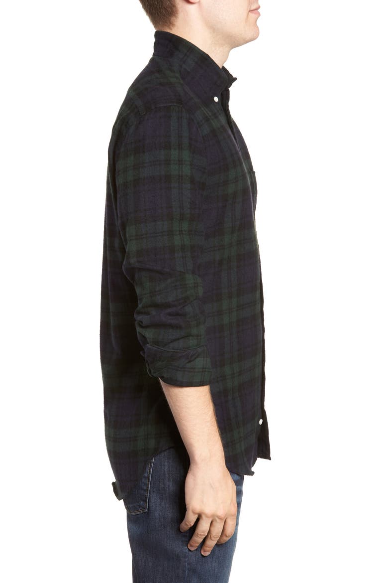 Blackwatch Plaid Flannel Shirt, Alternate, color, MULTI