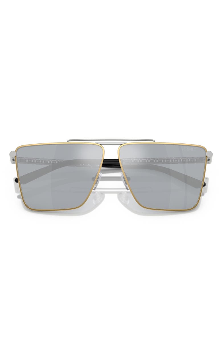 Versace 64mm Mirrored Oversize Pillow Sunglasses, Alternate, color,