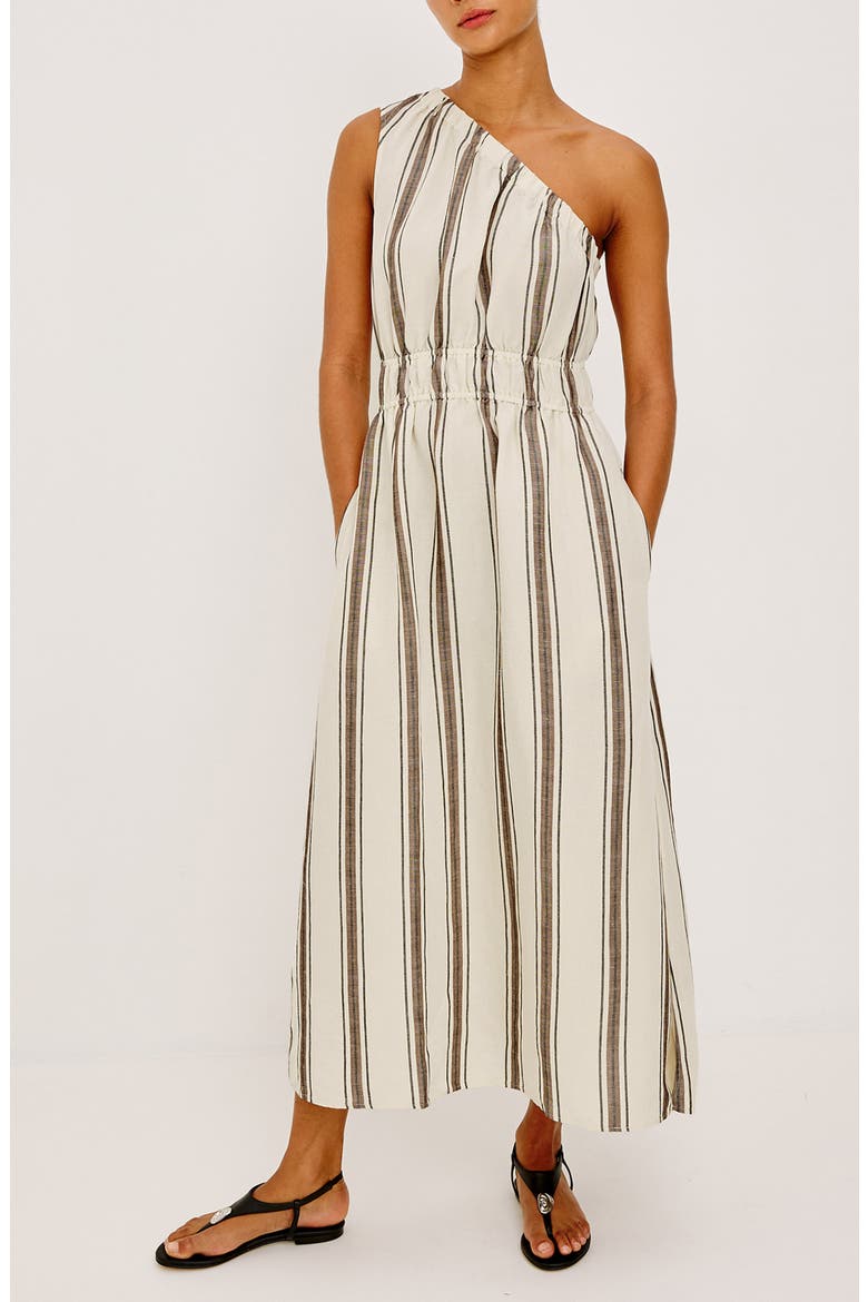 Selani Stripe One-Shoulder Maxi Dress, Main, color, SEQUOIA STRIPE