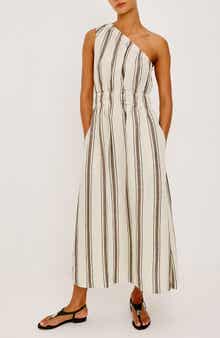 Selani Stripe One-Shoulder Maxi Dress