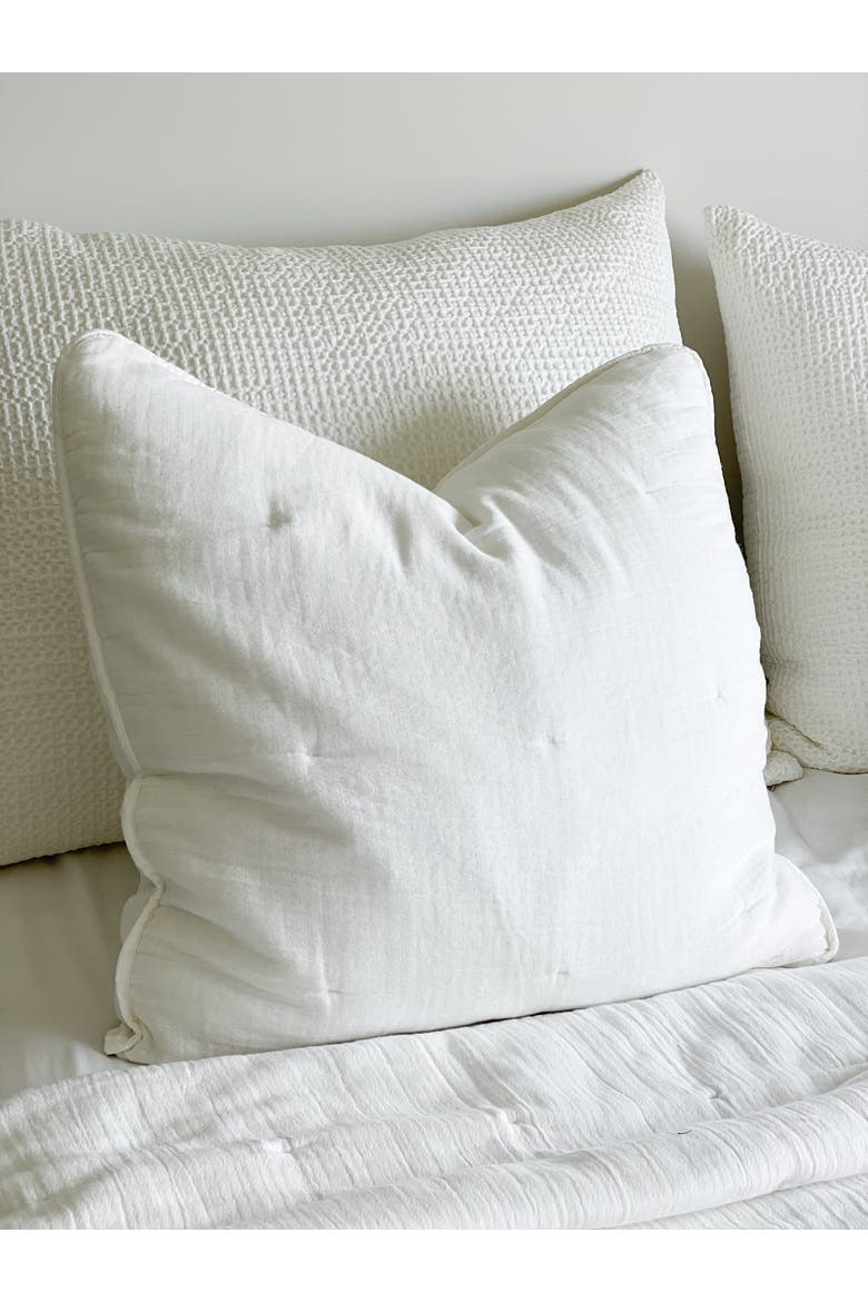 Easy Cotton Gauze Euro Pillow with Down Insert, Alternate, color, White