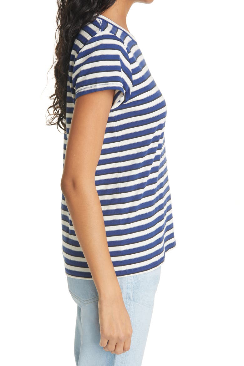 The Slub Stripe Organic Pima Cotton T-Shirt, Alternate, color, BLUE STRIPE