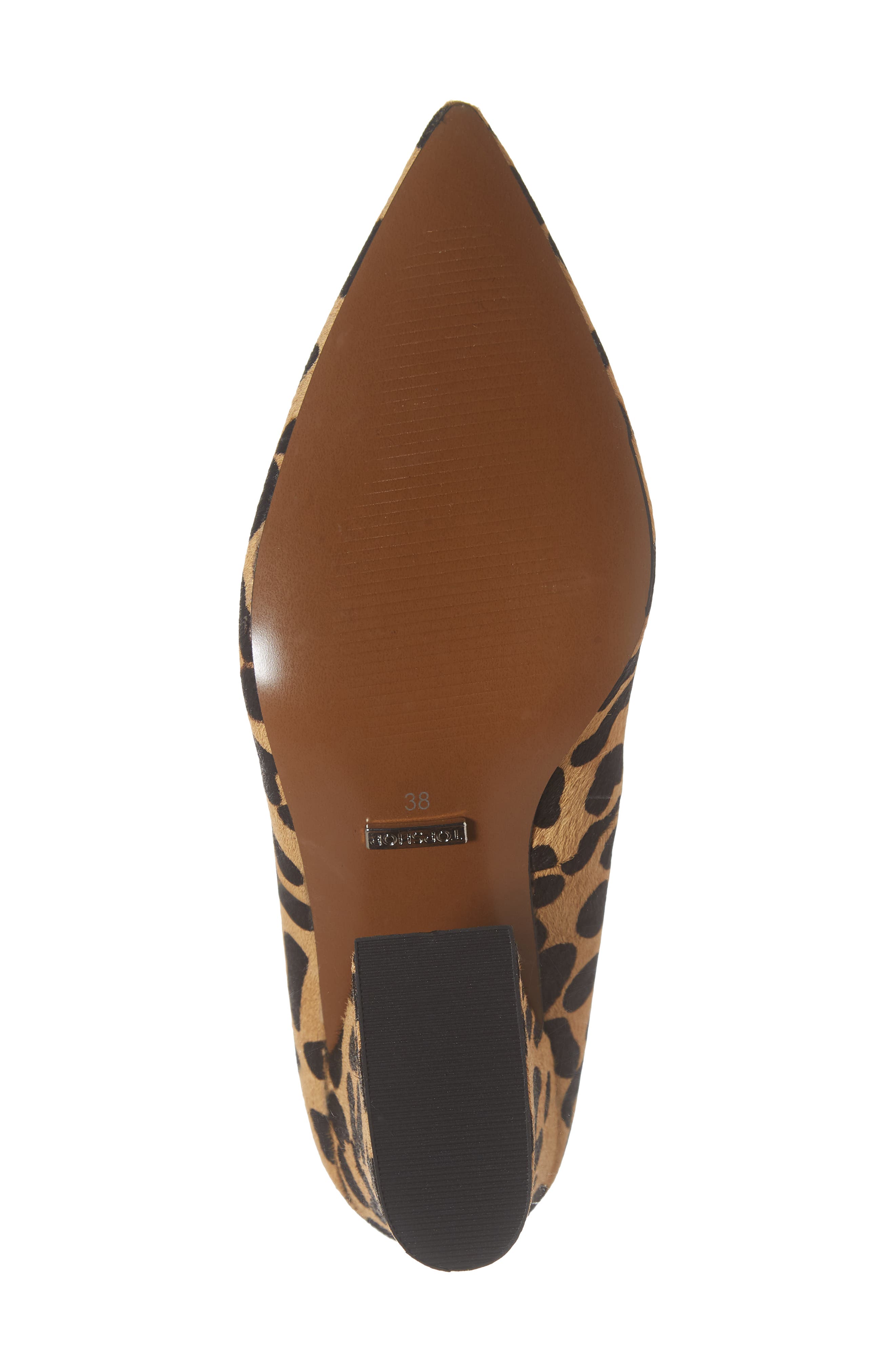 Ginny Flare Genuine Calf Hair Block Court Shoe, Alternate, color, LEOPARD CALF HAIR