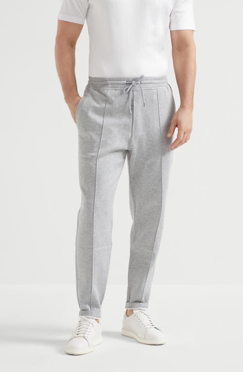 Brunello Cucinelli Trousers With Crête In Medium Grey