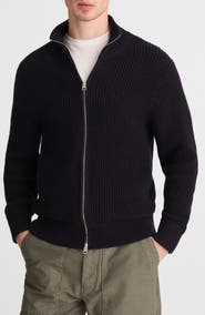 Madewell Shaker Stitch Full Zip Cotton Sweater