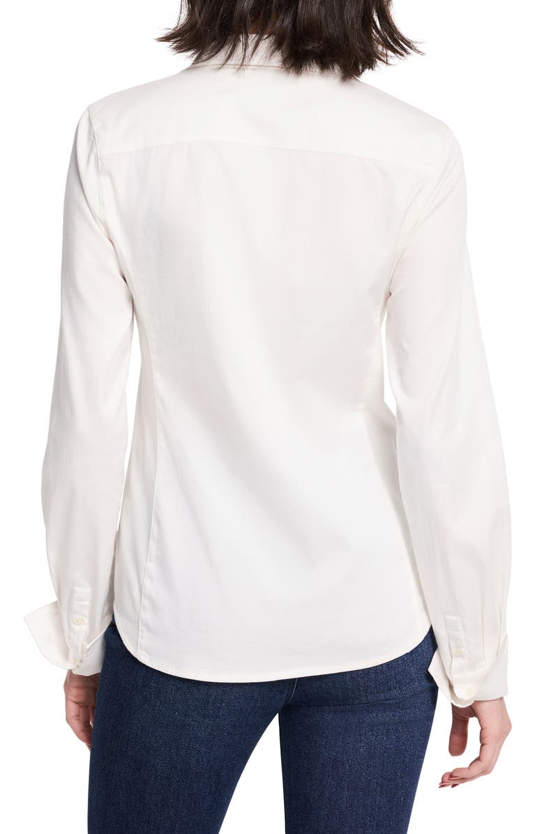NIC+ZOE Mix Media Button-Up Shirt, Alternate, color, Paper White