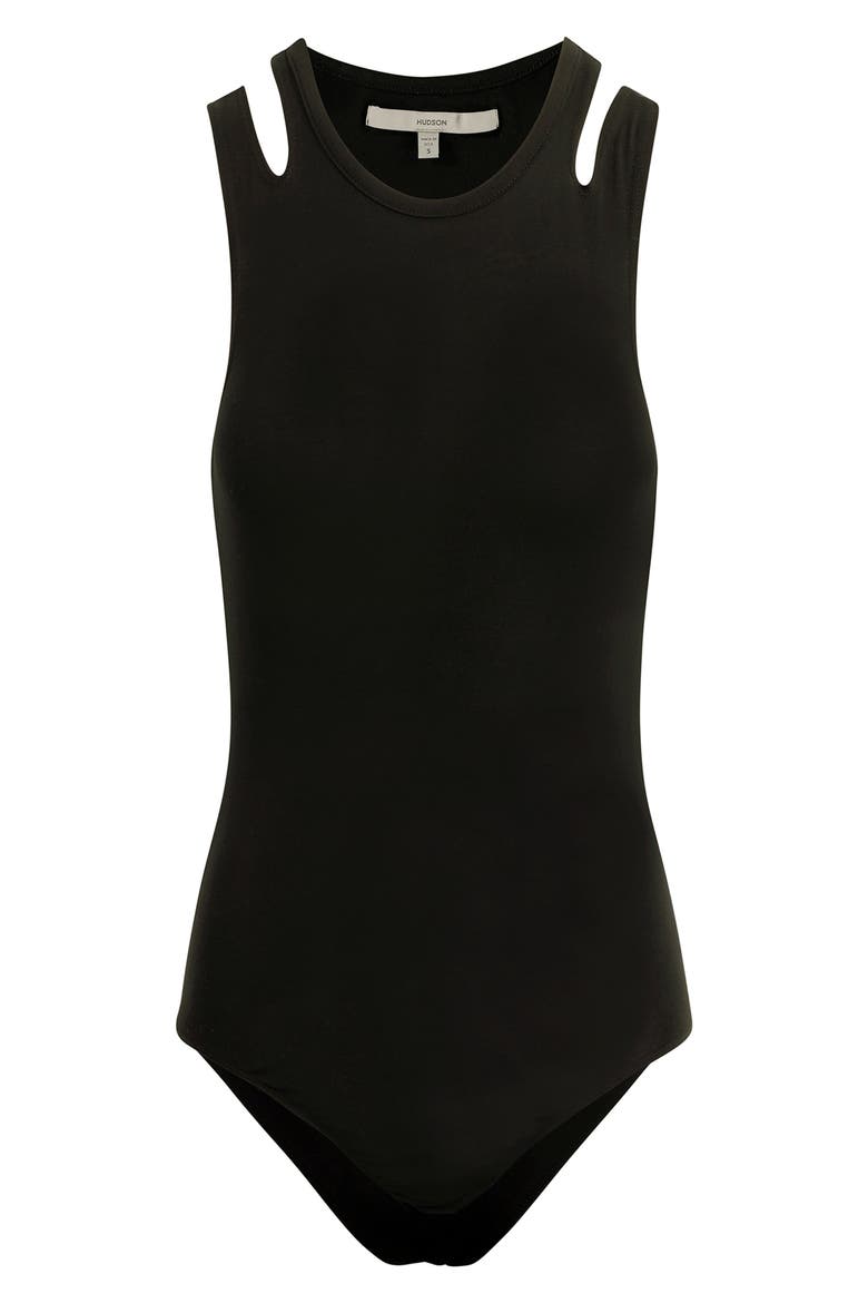 Cutout Sleeveless Bodysuit, Alternate, color, BLACK