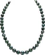 The Pearl Source 8-10mm Dark Tahitian South Sea Circle - Baroque Pearl Necklace