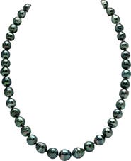 The Pearl Source 8-10mm Dark Tahitian South Sea Circle - Baroque Pearl Necklace