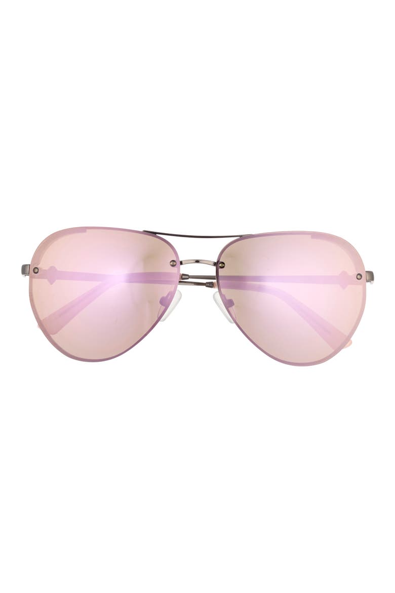 60mm Aviator Sunglasses, Main, color, GUNMETAL/ MULTI