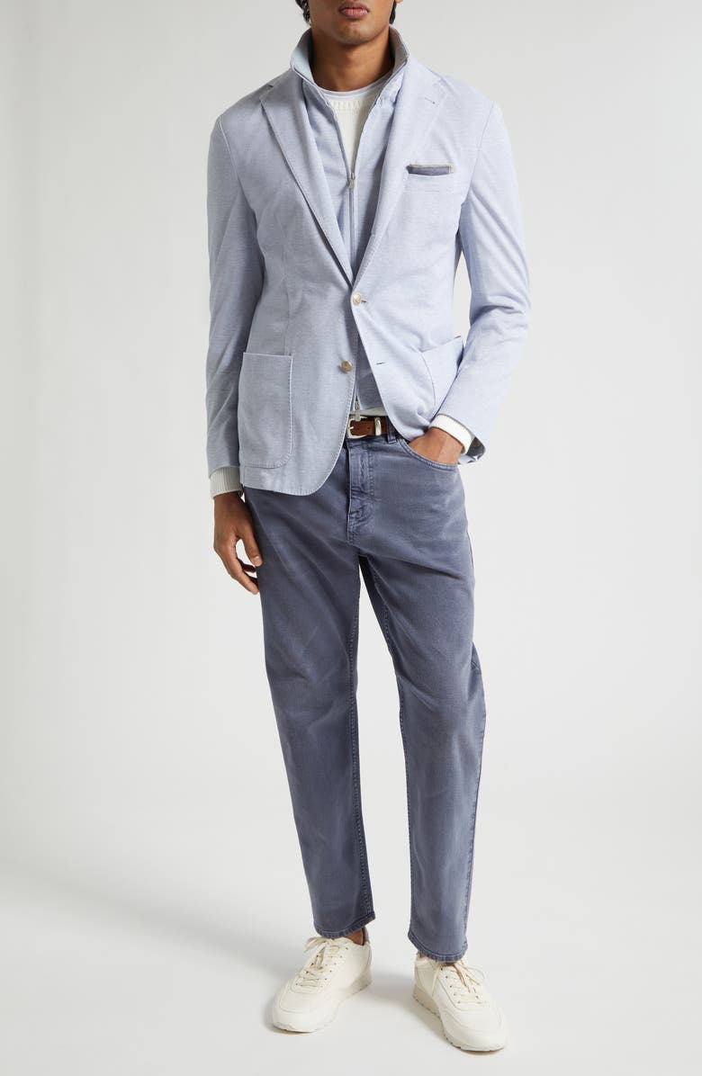 Eleventy Cotton & Linen Sport Coat with Removable Bib, Alternate, color, 08 Denim