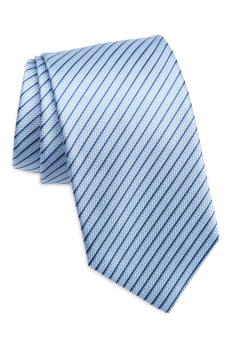 Stripe Silk Tie, Main, color, SKY