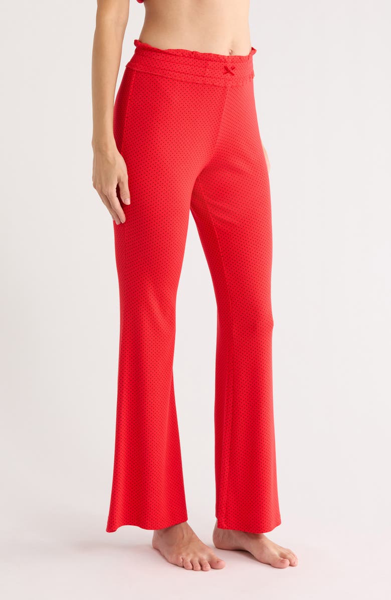 KILO BRAVA Print Flare Pajama Pants, Alternate, color, Scarlett Dot