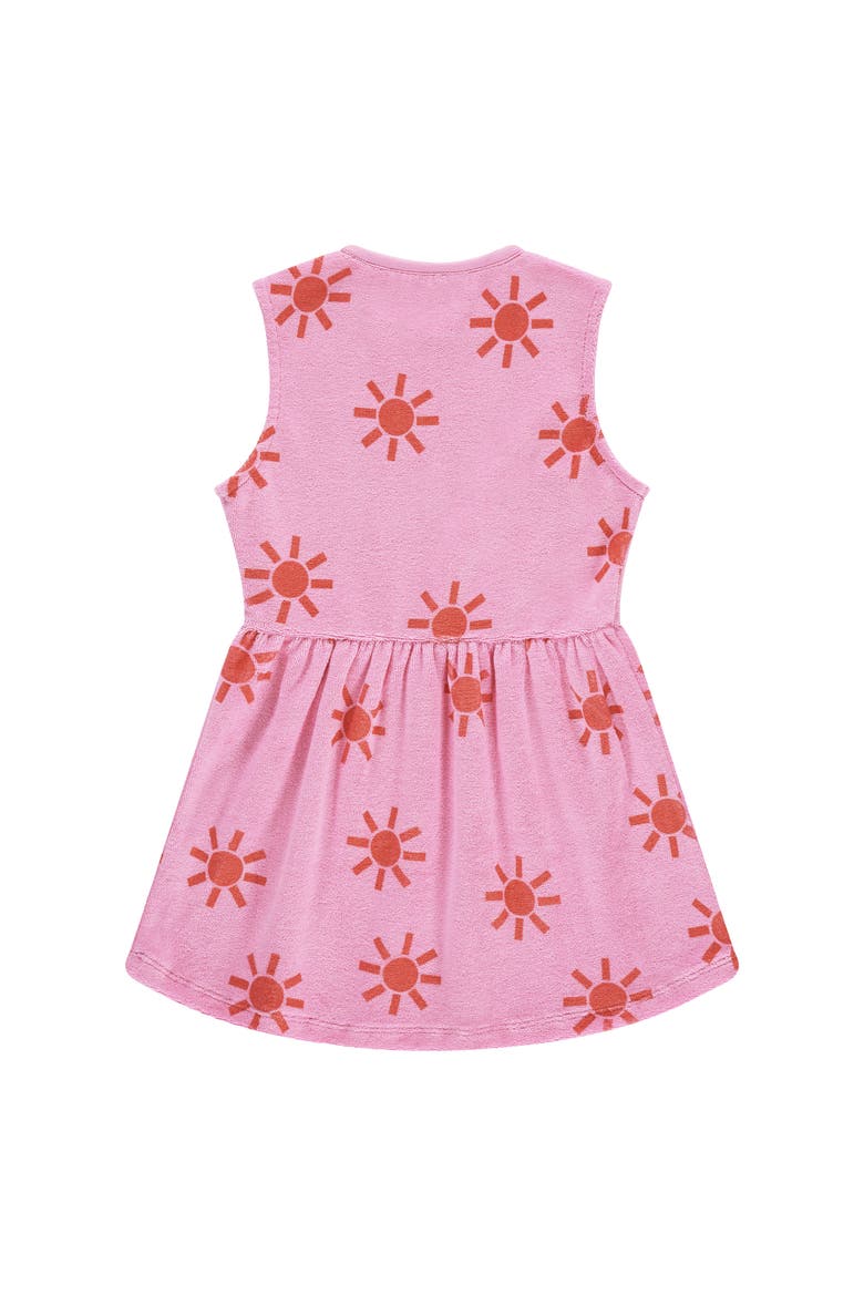 Terry Sleeveless Sun Print Dress, Alternate, color, Neon Pink