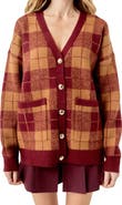 English Factory Oversize Check Cardigan