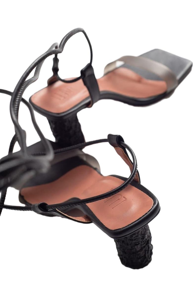 Prologue Shoes Rhea Block Heel Sandal, Alternate, color, Black Faux Leather