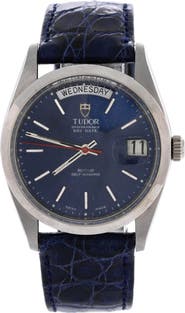 Pre-Owned Tudor Prince Day-Date Automatic Watch Stainless Steel and Alligator 36