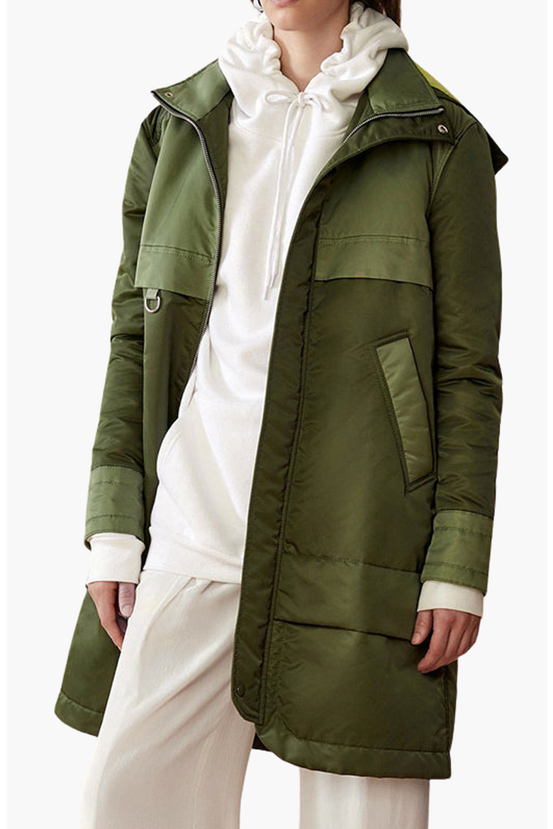 Down Hooded Anorak, Main, color, Olive Green