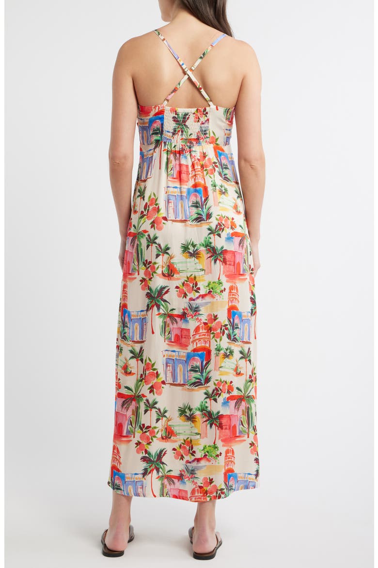 Paloma Postcard Print Dress, Alternate, color, PALMAS PRINT