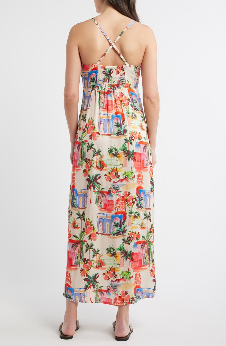 Marine Layer Paloma Postcard Print Dress, Alternate, color, Palmas Print