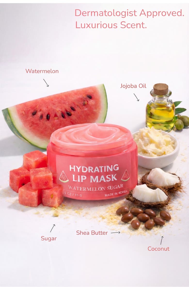 Lovery Korean Skincare Lip Care Duo Set - Mango Vanilla Exfoliating Lip Scrub & Watermelon Overnight Lip Mask, Alternate, color, Pink And Orange