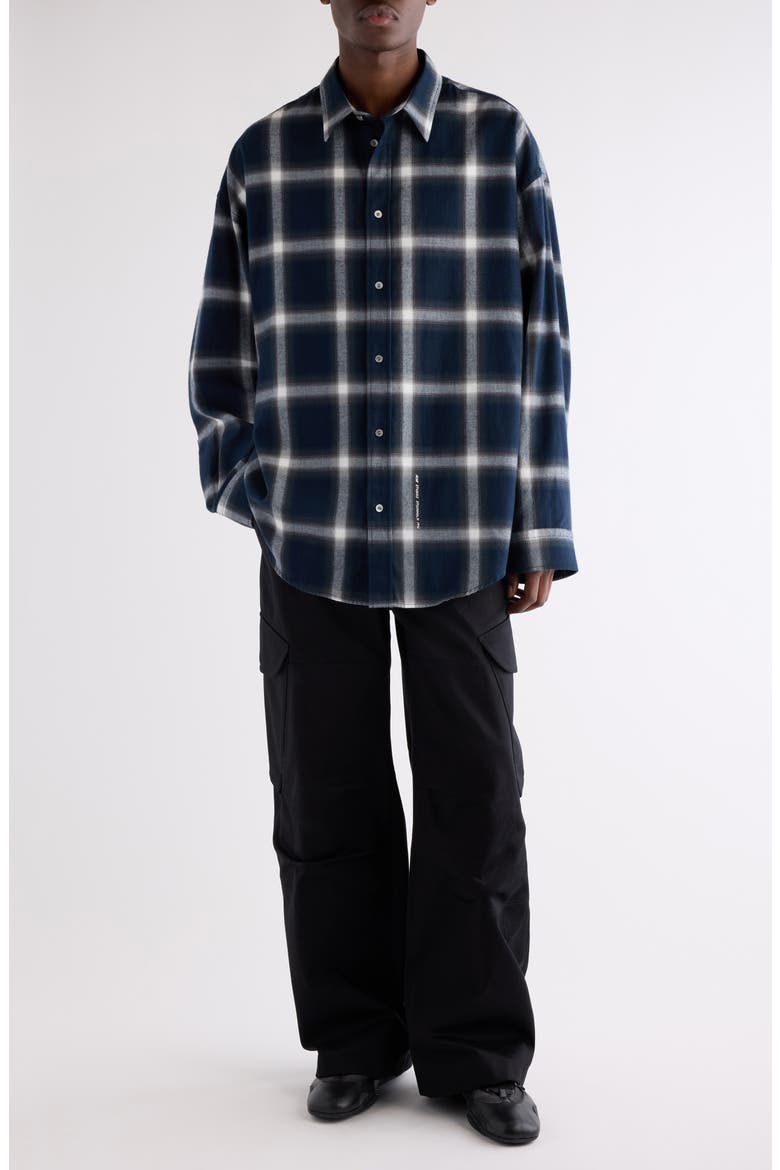 Setar Shadow Check Long Sleeve Flannel Button-Up Shirt, Alternate, color, NAVY MULTI