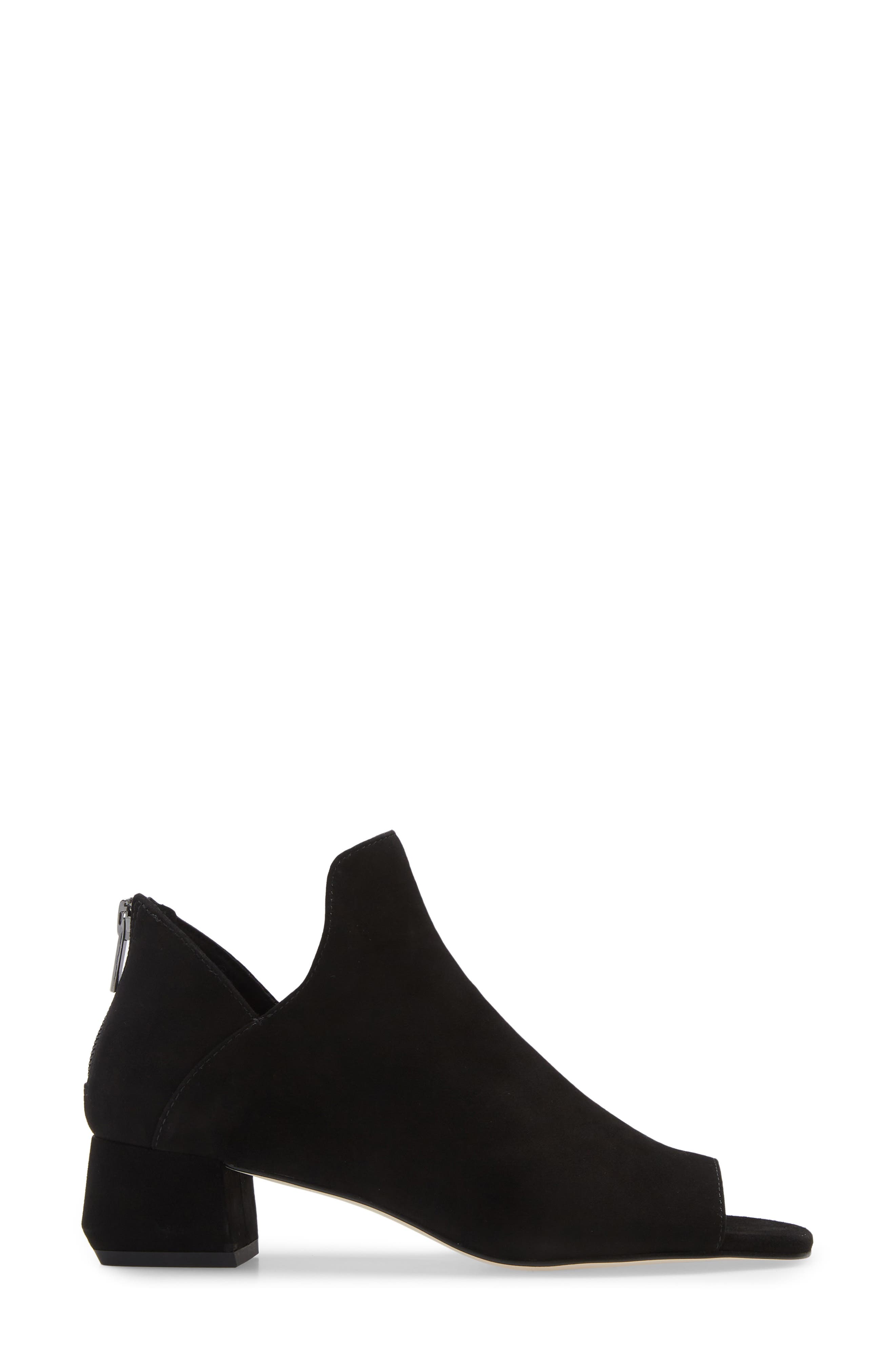 Pelle Moda Vonn Open Toe Ankle Boot, Alternate, color, Black Suede