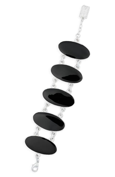 Oval Black Plate Bracelet
