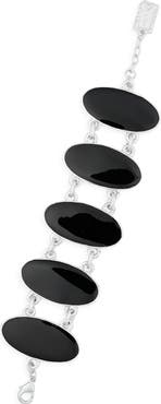 Karine Sultan Oval Black Plate Bracelet