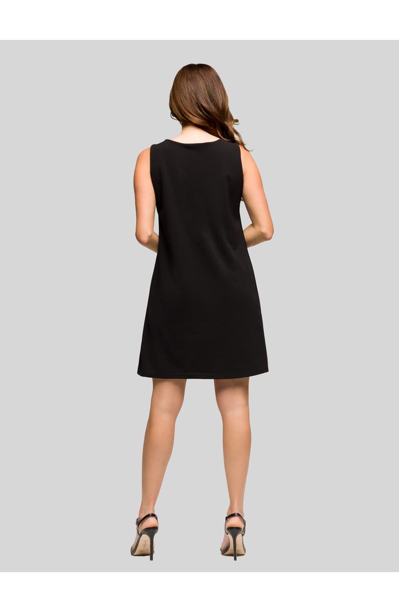 24seven Comfort Apparel Solid Color Sleeveless Mini Shift Dress, Alternate, color, Black