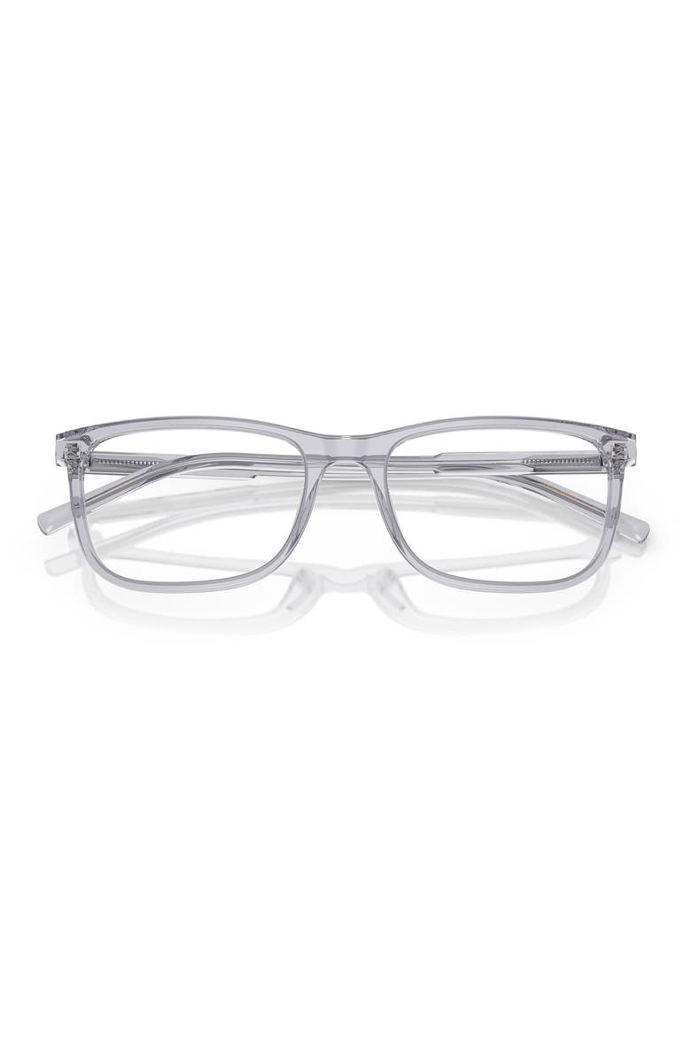 53mm Rectangular Optical Glasses, Alternate, color, TRANSPARENT GREY / DEMO LENS