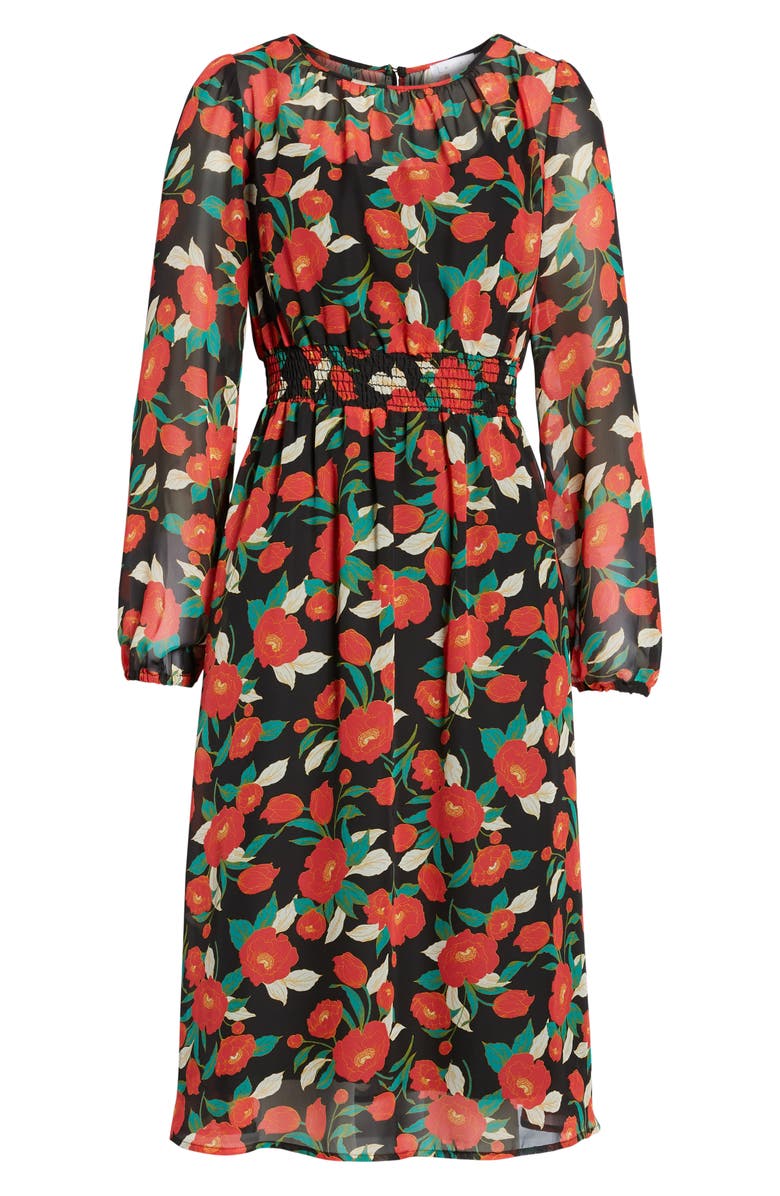 Leith Long Sleeve Chiffon Dress, Alternate, color,