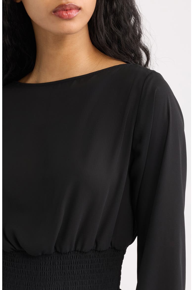 The Ace Smocked Top, Alternate, color, NOIR