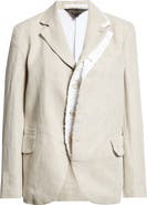 Comme des Garçons Deconstructued Single Breasted Linen Herringbone Blazer